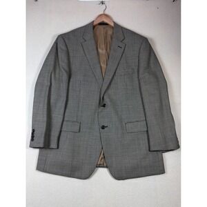 Lauren Ralph Lauren Mens 46R Wool Houndstooth Blazer Sport Coat Tan Black